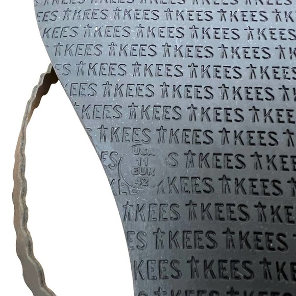 Tkees Sandal Flip Flops Studio Scalloped Leather Trim Cushioned Black Women 11 - Picture 9 of 10